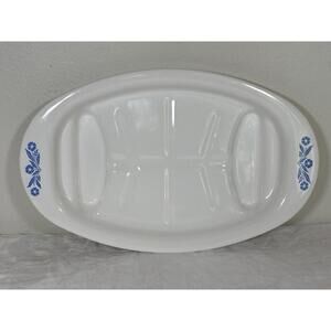 Vintage Corning Ware Blue Cornflower Meat Platter 16”x10” Divided